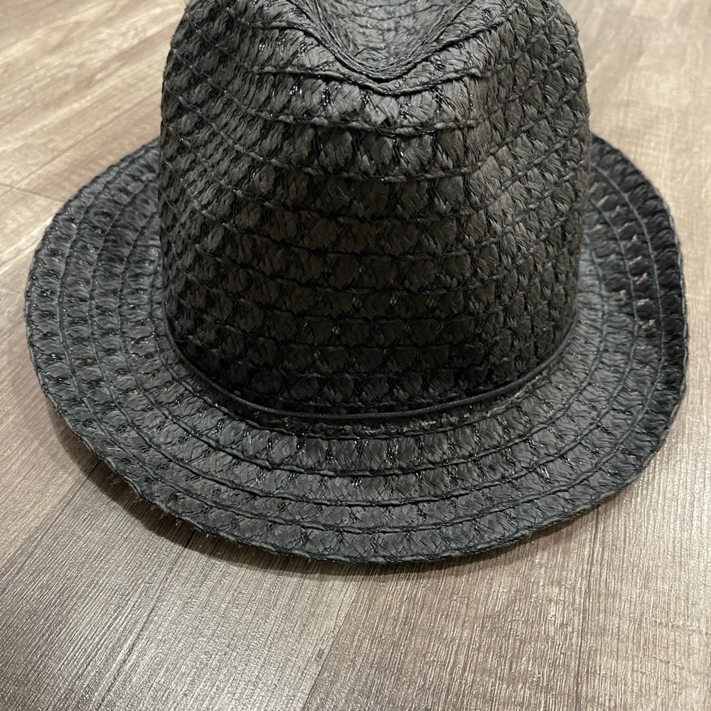 Black Fedora straw hat Medium festival summer - Picture 2 of 6